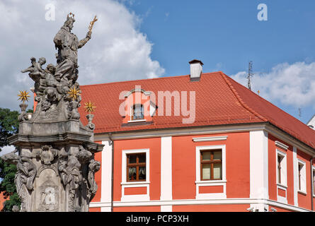 Monument à nepumuk dominsel, l'île de la cathédrale, Ostrow Tumski partie la plus ancienne de la ville d'Wroclawwroclaw, Breslau, Basse Silésie, Pologne, Europe Banque D'Images