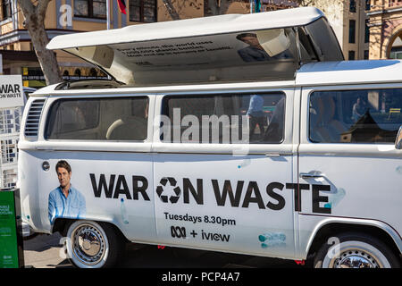 La guerre à l'un des déchets du programme de télévision australien visites Parramatta pour promouvoir le message de recyclage et d'aider les gens à réduire les déchets,Sydney, Australie Banque D'Images