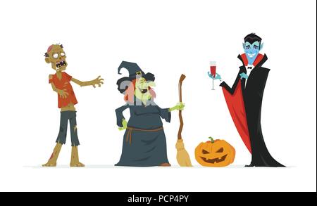 Personnages de l'Halloween - vector illustration isolé moderne Illustration de Vecteur