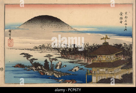 Le Temple du pavillon d'or. À partir de la célèbre série de vues de Kyoto , 1834. Banque D'Images