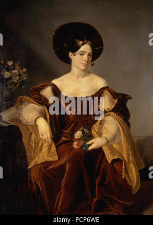 Portrait de la cantatrice Maria Malibran (1808-1836), premier trimestre de 19e cen.. Banque D'Images