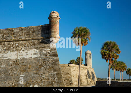 Bastion de San Agustin et San Carlos Bastion, Castillo de San Marcos National Monument, St Augustine, Floride Banque D'Images