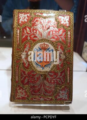 Almanach royal, Ifremer, MDCCLXXVIII Paris, Le Breton, 1777, administré par Marie-Antoinette dont les armes ornent le capot - Waddesdon Manor - Buckinghamshire, Angleterre - 07716. Banque D'Images