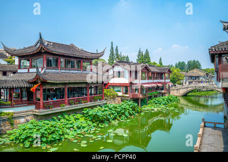 Paysage de Qibao Old Town à Shanghai, Chine Banque D'Images