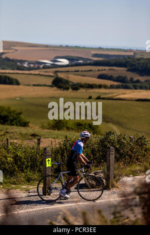 Vue générale de la terre de Ditchling Beacon avant l'avant-saison friendly au stade AMEX, Brighton. Banque D'Images