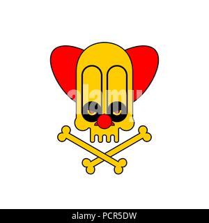 Crâne de clown effrayant. Terrible cauchemar. Vector illustration Illustration de Vecteur