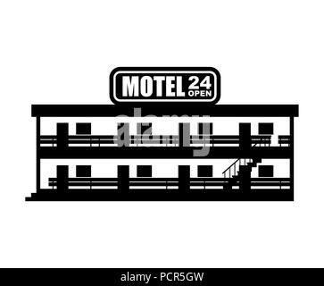 Motel l'icône. Petit hôtel pas cher Vector illustration. Illustration de Vecteur