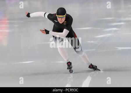 La société Hirschbichler (GER) compétiteur dans le patinage de vitesse - 1000m femmes lors des Jeux Olympiques d'hiver de PyeongChang 2018 Banque D'Images