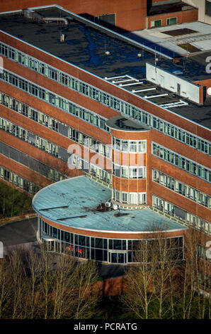 Zone d'entrée de l'usine Opel 1 avec logo manquant, OPEL-Werk 1, la démolition, la Ruhr, Bochum, Rhénanie du Nord-Westphalie, Allemagne Banque D'Images
