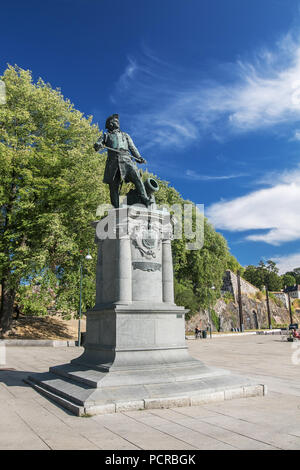 Oslo, Norvège, le 21 juillet 2018 : Statue de l'amiral Tordenskiold. Banque D'Images