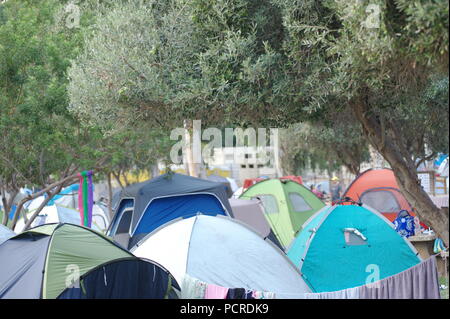 Camp en Israël du Nord Banque D'Images