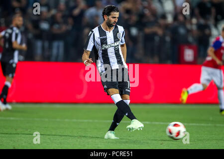 Thessalonique, Grèce - 24 juillet 2018 : Le joueur de Bâle en action lors de la Ligue des Champions, deuxième tour de qualification , 1er match entre PAOK vs Banque D'Images