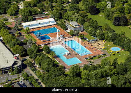 Photo aérienne, Grugabad, piscine extérieure d'Essen, Essen, Ruhr, Nordrhein-Westfalen, Germany, Europe Banque D'Images