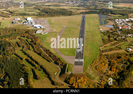 Photographie aérienne, Saarbrücken-Ensheim, Sarrebruck aéroport airport, airport, piste, Sarrebruck, Sarre, Centre, France, Europe Banque D'Images