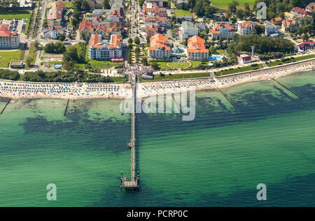 Vue aérienne, Ostseebad Kühlungsborn, complexe, de la santé, de la mer Baltique, 1, l'Allemagne, de l'Europe Banque D'Images