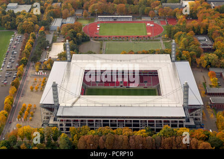 Vue aérienne, RevierEnergieStadion, 1.FC Köln, stade Rhein-Energie-Stadion, 2.Bundesliga, Cologne, Rhénanie du Nord-Westphalie, Allemagne, Europe, Banque D'Images