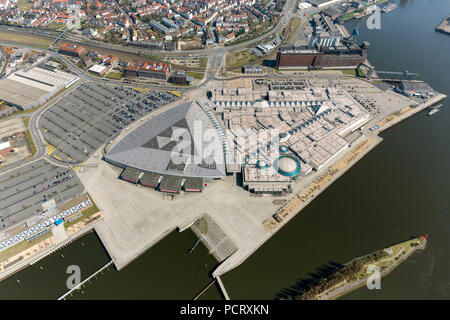 Bremen, Brême SpacePPark au bord de l'ancien centre d'amusement, et le lieu près de la Weser, Bremer Hafen, Weser, vue aérienne, photos aériennes de Brême Banque D'Images