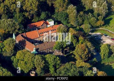 Vue aérienne, château, Château, Bladenhorst Castrop-Rauxel, Ruhr, Nordrhein-Westfalen, Germany, Europe Banque D'Images