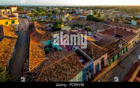 Vue depuis le clocher de l'Convento de San Francisco de Asis église sur la ville de Trinidad, Trinidad, Cuba, Holguín, Cuba Banque D'Images