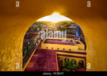 Vue depuis le clocher de l'Convento de San Francisco de Asis église sur la ville de Trinidad, Trinidad, Cuba, Holguín, Cuba Banque D'Images