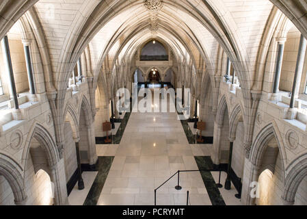 Ottawa, Ontario, Canada. Hall d'honneur de la construction de l'Édifice du Centre sur la Colline du Parlement, à la maison du gouvernement fédéral du Canada. Banque D'Images