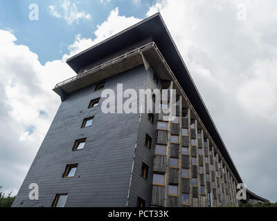 Vue aérienne de Labska bouda dans les montagnes Krkonose en République tchèque. Labska bouda refuge de montagne sur le haut de Krkonose, monts des Géants. Czech Repub Banque D'Images