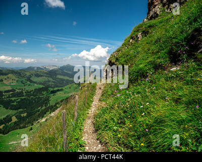 Beau chemin de randonnée dans les Alpes suisses Banque D'Images