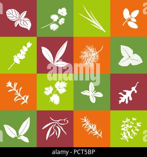 Vecteur à base de motif transparent. La répétition des herbes culinaires. Pour Logo, papier peint, rétractable, trames, l'arrière-plan de la page web, des textures de surface. Modern Illustration de Vecteur