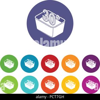 Lavage à la main 30 °C couleur vecteur icons set Illustration de Vecteur