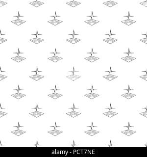 CPU avec un battement de coeur, l'icône de style contour Illustration de Vecteur