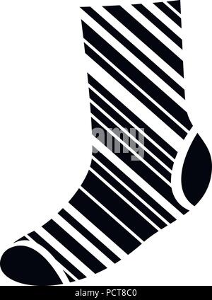 Chaussette de décoration, l'icône de style simple. Illustration de Vecteur
