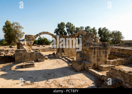 Vestiges de château Saranta Kolones dans Parc archéologique de Paphos, Chypre Banque D'Images