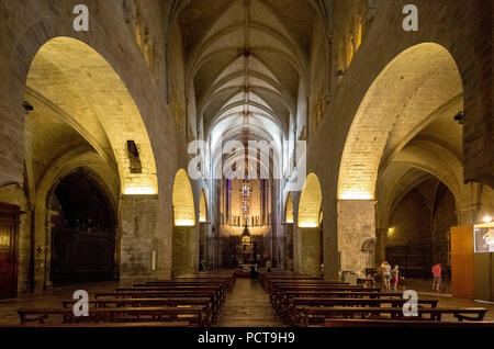 Nef de Sant Feliu, Collégiale Saint Felix, Gérone, Catalogne, Espagne Banque D'Images