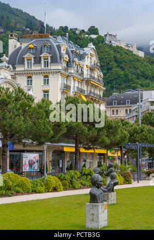 Art jazz dans le parc BB King, Grand Hôtel 'Montreux' avec Park Palace, Montreux, Lac Léman, Canton de Vaud, Suisse Romande, Suisse Banque D'Images