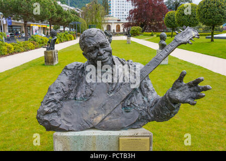 Art jazz dans le parc BB King, Grand Hôtel 'Montreux' avec Park Palace, Montreux, Lac Léman, Canton de Vaud, Suisse Romande, Suisse Banque D'Images