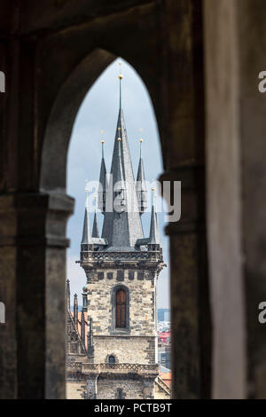 République tchèque, Prague, l'église de la Mère de Dieu de Týn (Église de Týn) Banque D'Images