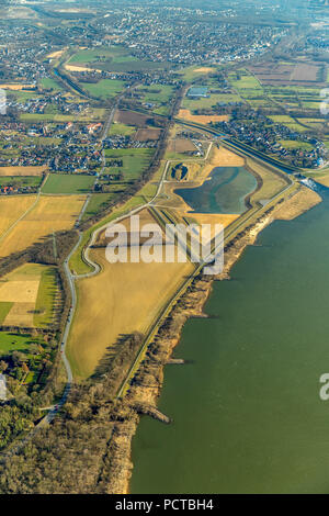 Estuaire Emscher après la première phase de conversion, de la bouche de l'Emscher en Rhin de Dinslaken, Ruhr, Rhénanie du Nord-Westphalie, Allemagne Banque D'Images