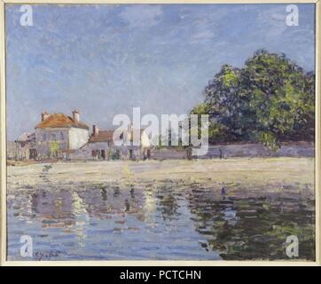 Alfred Sisley - Bords du Loing, Moret (la rivière Loing à Moret) - Banque D'Images