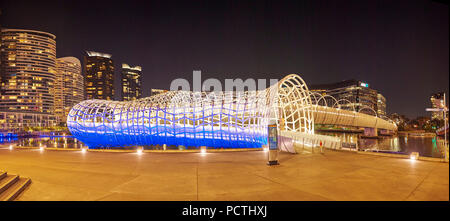 Pont (Spider Webb passerelle en acier), Docklands, Docklands, Melbourne, Victoria, Australie, Océanie Banque D'Images