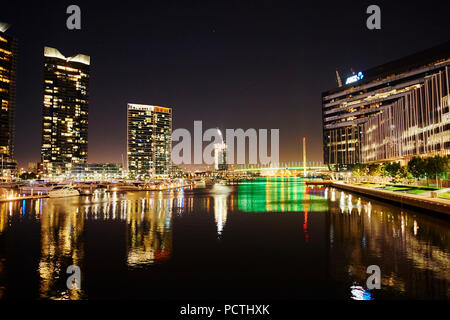 Paysage, Docklands, bord de mer, appartements, Melbourne, Victoria, Australie, Océanie Banque D'Images