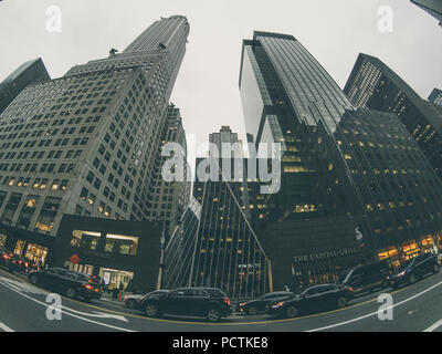 New York, Manhattan, bâtiments bas point de vue Banque D'Images