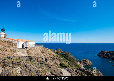 Phare du Cap de Creus au Costa Brava Gérone en Catalogne dans la province de l'Espagne Banque D'Images