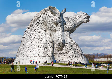 Grande Bretagne, Ecosse, Falkirk, Helix, le Kelpies Sculpture par Andy Scott Banque D'Images