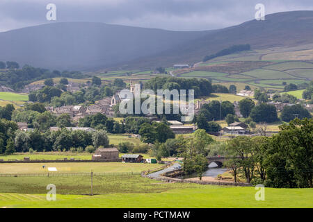 HAWES, Yorkshire/UK - Juillet 28 : Vue sur Hawes dans le Parc National des Yorkshire Dales Yorkshire le 28 juillet 2018 Banque D'Images