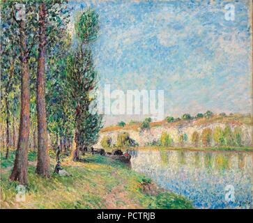 Alfred Sisley - le Loing à Moret, 1885. Banque D'Images