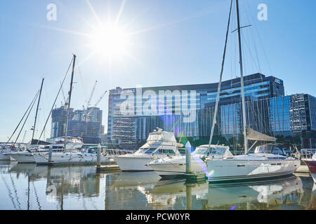 Paysage, Docklands, bord de mer, appartements, Melbourne, Victoria, Australie, Océanie Banque D'Images