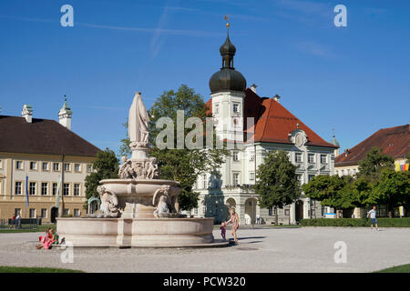 Allemagne, Berlin, Altötting, place de la chapelle, Hôtel de Ville, Fontaine de Marie Banque D'Images