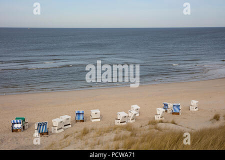 Plage de sable à Hörnum, Sylt, au nord de l'île de la Frise, Frise du Nord, Schleswig-Holstein, Allemagne, Europe Banque D'Images