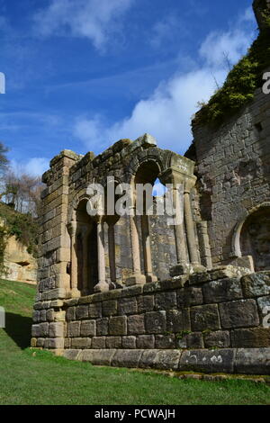 Une visite à l'abbaye de Fountains Banque D'Images