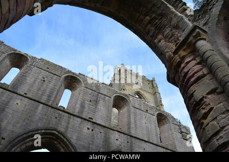 Une visite à l'abbaye de Fountains Banque D'Images